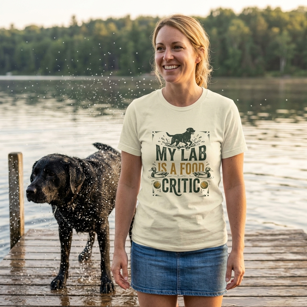 My Lab Is A Food Critic T-Shirt | Labrador Retriever Dog Quote Tee