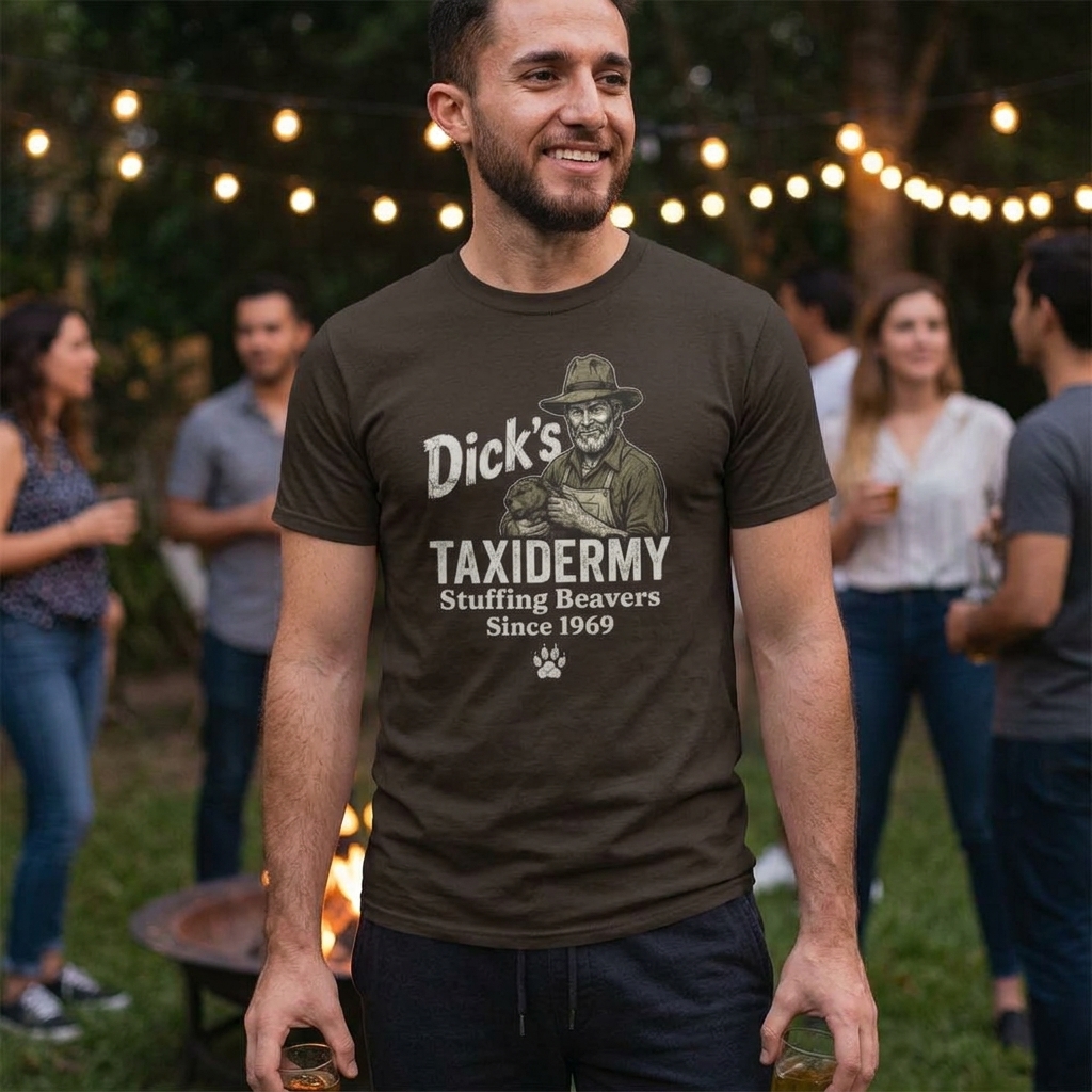 Dick’s Taxidermy Stuffing Beavers Tee | Vintage Hunter Graphic Shirt