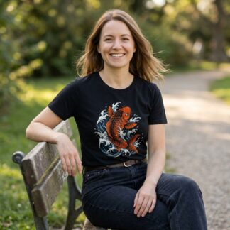 Koi Fish Wave Graphic Tee lifestyle photo