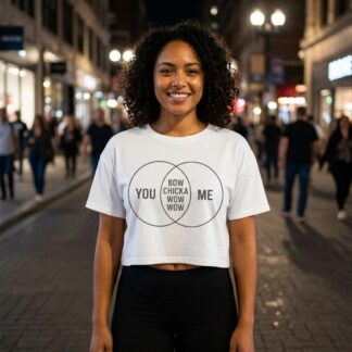 You • Me Venn Diagram Bow Chicka Wow Wow Crop Tee lifestyle photo