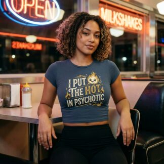 I Put The Hot In Psychotic Crop Tee lifestyle photo