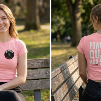 Powered by Quads and Spite Crop Tee lifestyle photo