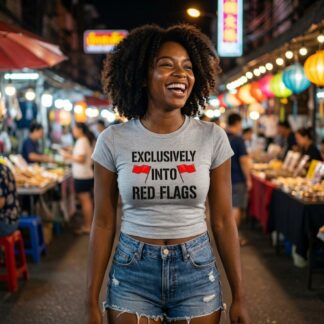 Exclusively Into Red Flags Tee lifestyle photo