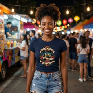 Summer Nights City Lights crop tee lifestyle photo