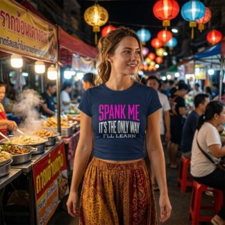 Spank Me Typography Crop Tee lifestyle photo