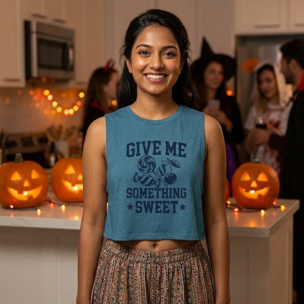 Give Me Something Sweet Crop Top | Candy Graphic, Cherry & Lollipop