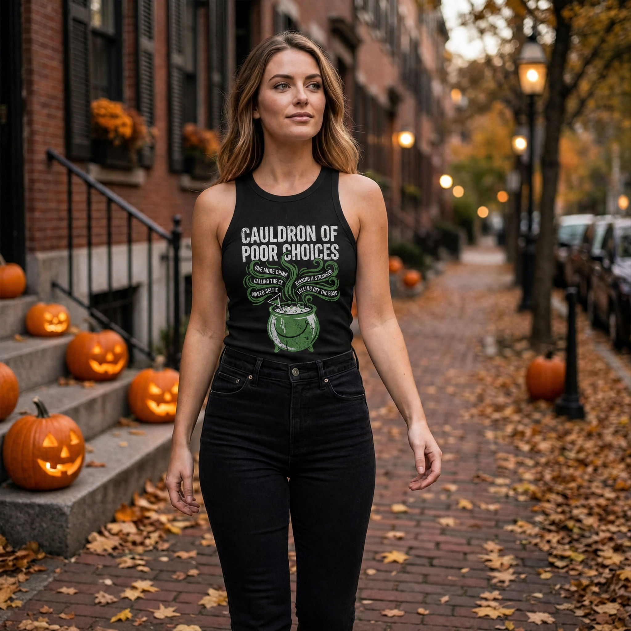 Cauldron of Poor Choices Tank Top | Witchy Halloween Potion Graphic
