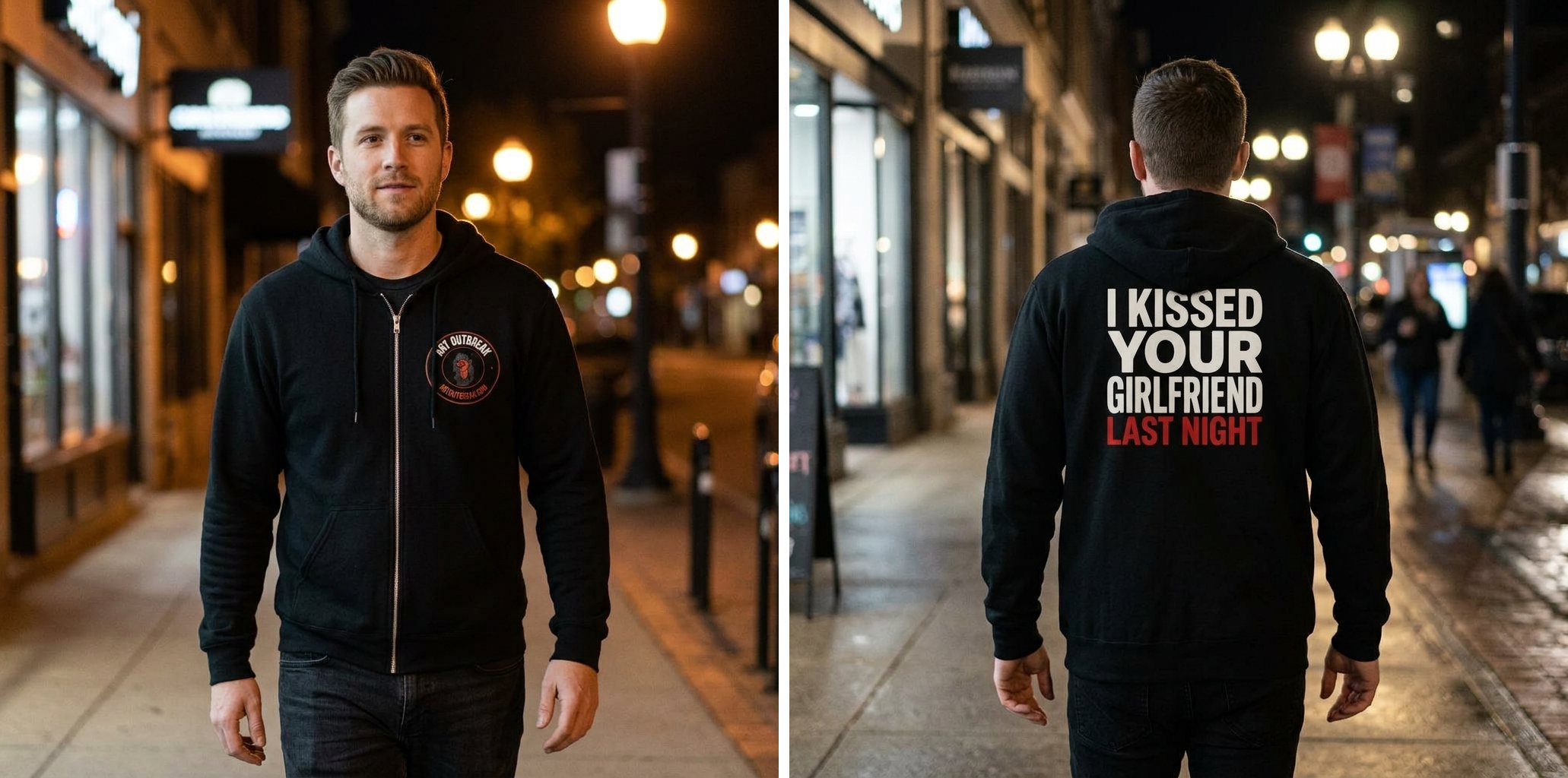 I Kissed Your Girlfriend Last Night Zip Hoodie lifestyle photo