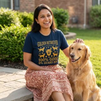 Golden Retriever 100% Good 0% Guard Dog T-Shirt lifestyle photo