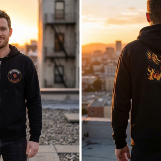 Rising Phoenix Flames Hoodie lifestyle photo