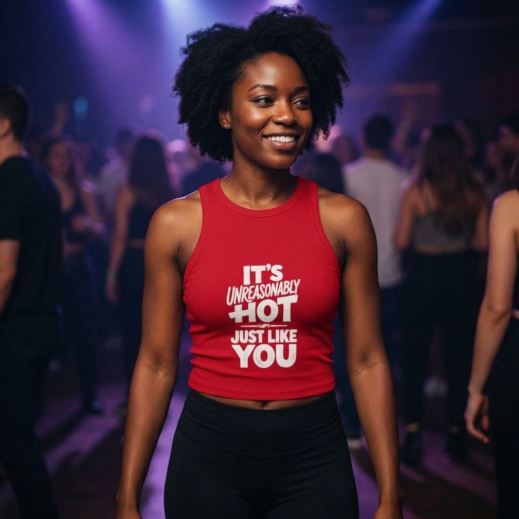 It's Unreasonably Hot Just Like You Racer Tank lifestyle photo