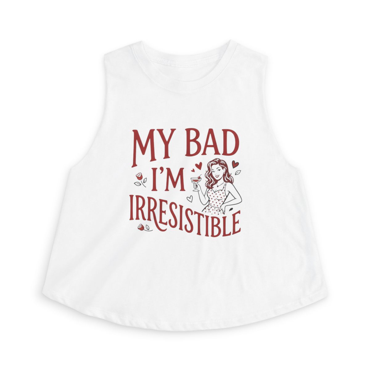 My Bad I’m Irresistible Crop Top | Retro Pin-Up Slogan Tank