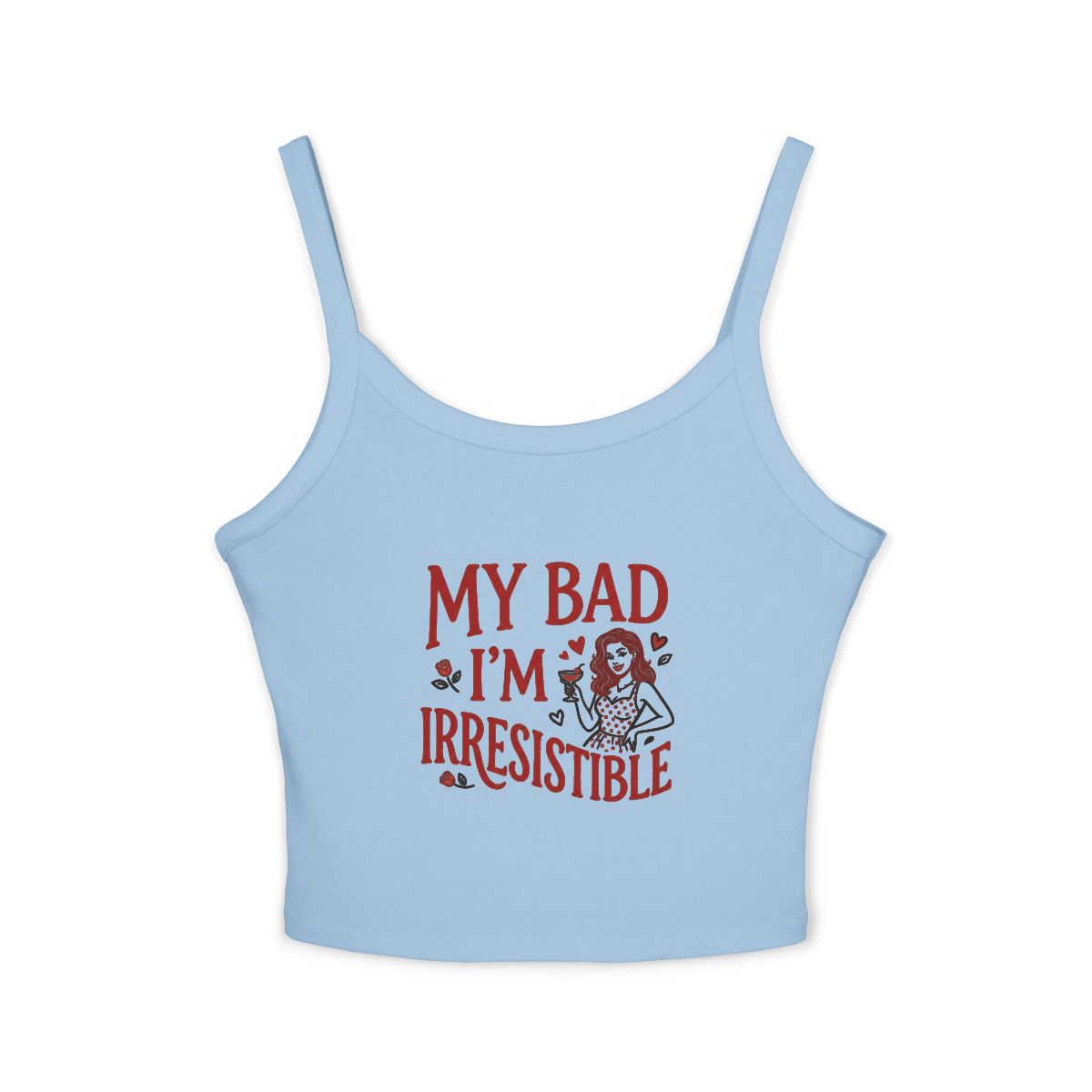 My Bad I’m Irresistible Spaghetti Strap Tank | Retro Pin-Up Crop Top