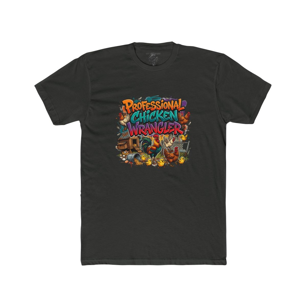 Professional Chicken Wrangler T-Shirt | Funny Farm Cartoon Chickens - Image 7
