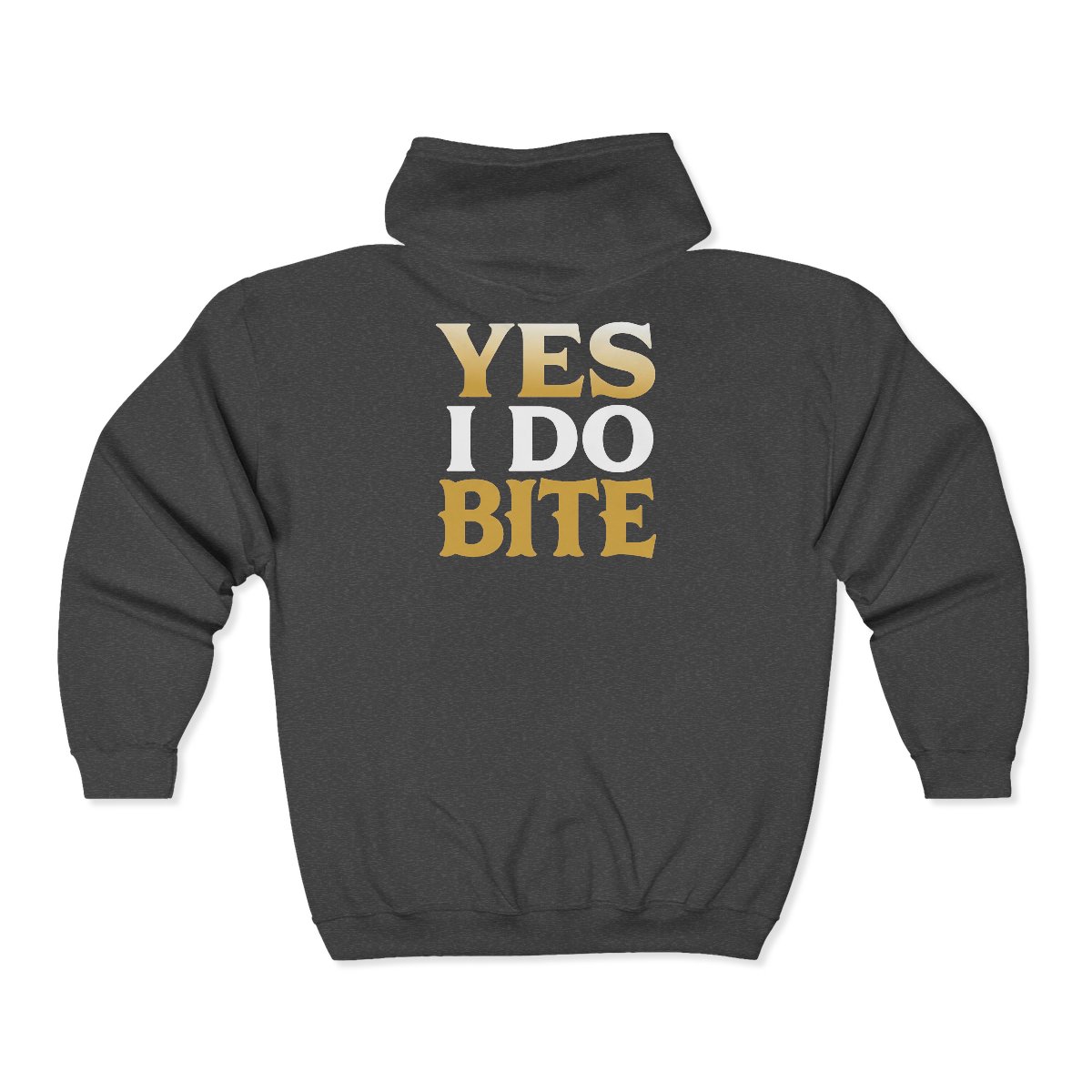 Yes I Do Bite Hoodie | Funny Statement Zip-Up Sweatshirt - Image 3