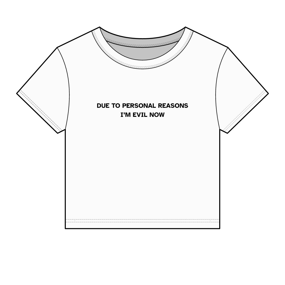 Due to Personal Reasons I'm Evil Now Baby Tee | Funny Sarcastic Text Tee - Image 13