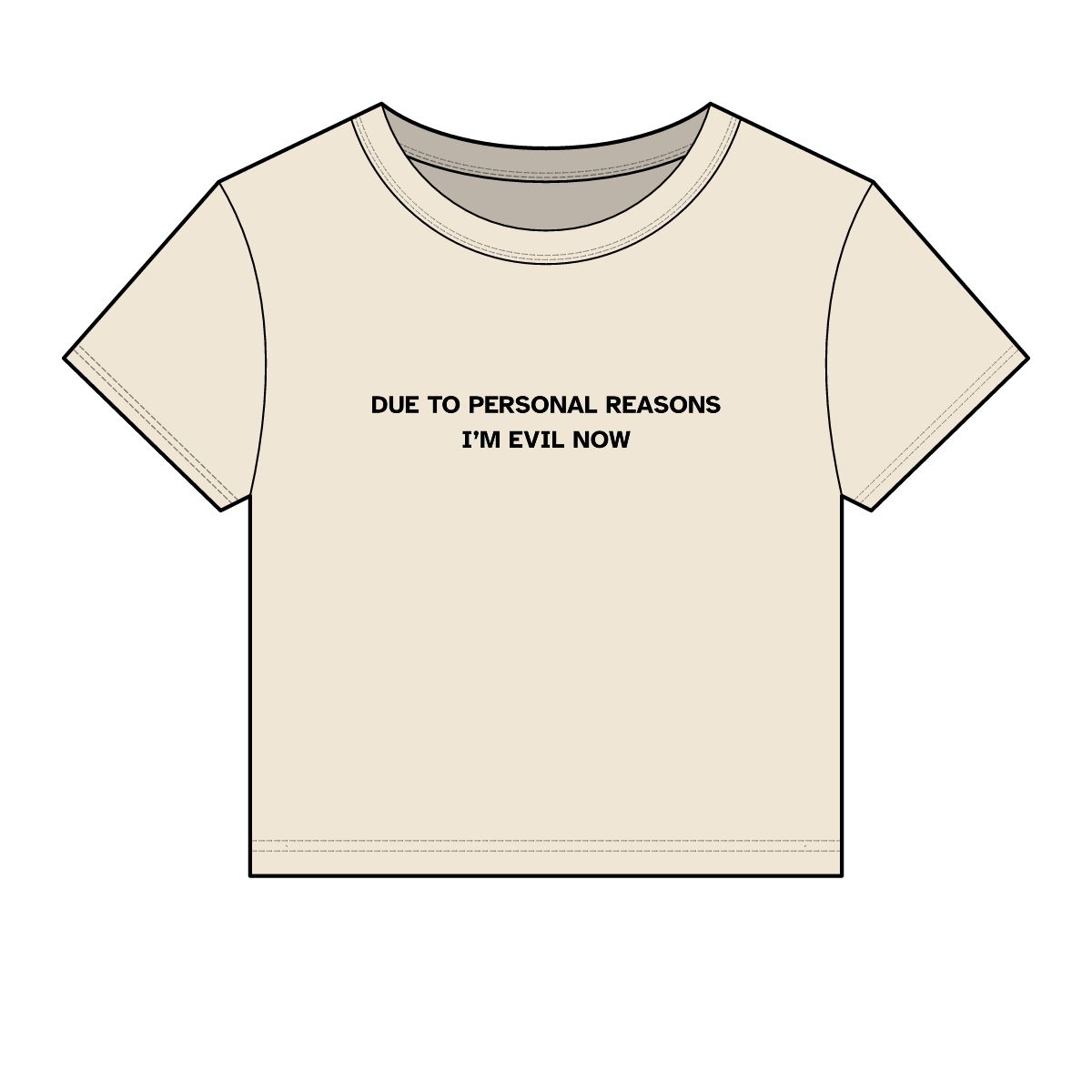 Due to Personal Reasons I'm Evil Now Baby Tee | Funny Sarcastic Text Tee - Image 8
