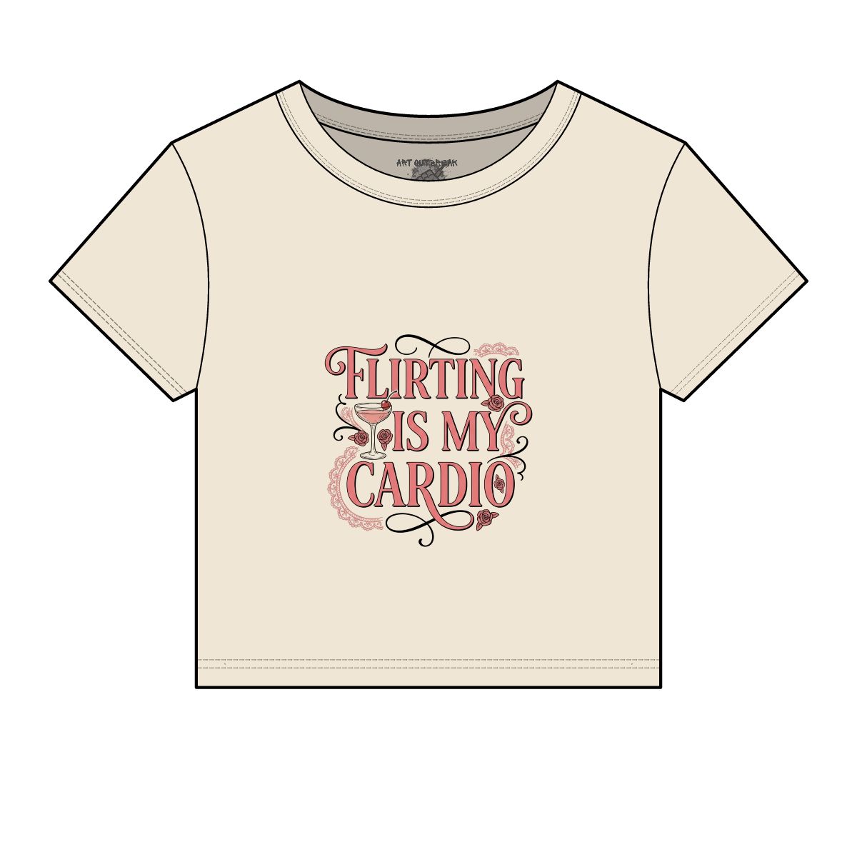 Flirting Is My Cardio Micro Rib Baby Tee - Image 3