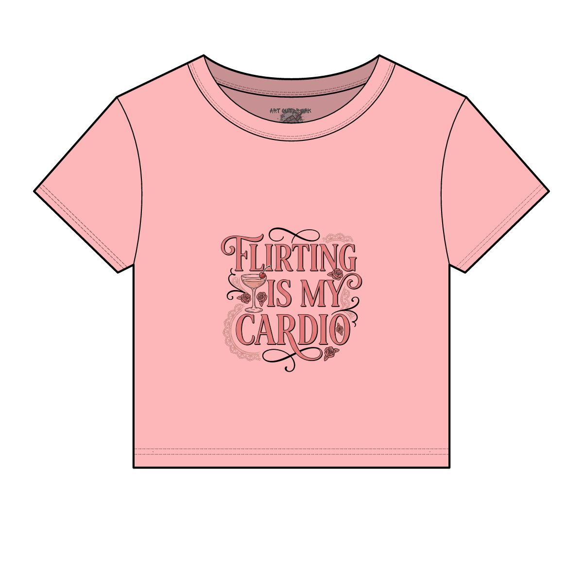 Flirting Is My Cardio Micro Rib Baby Tee - Image 4