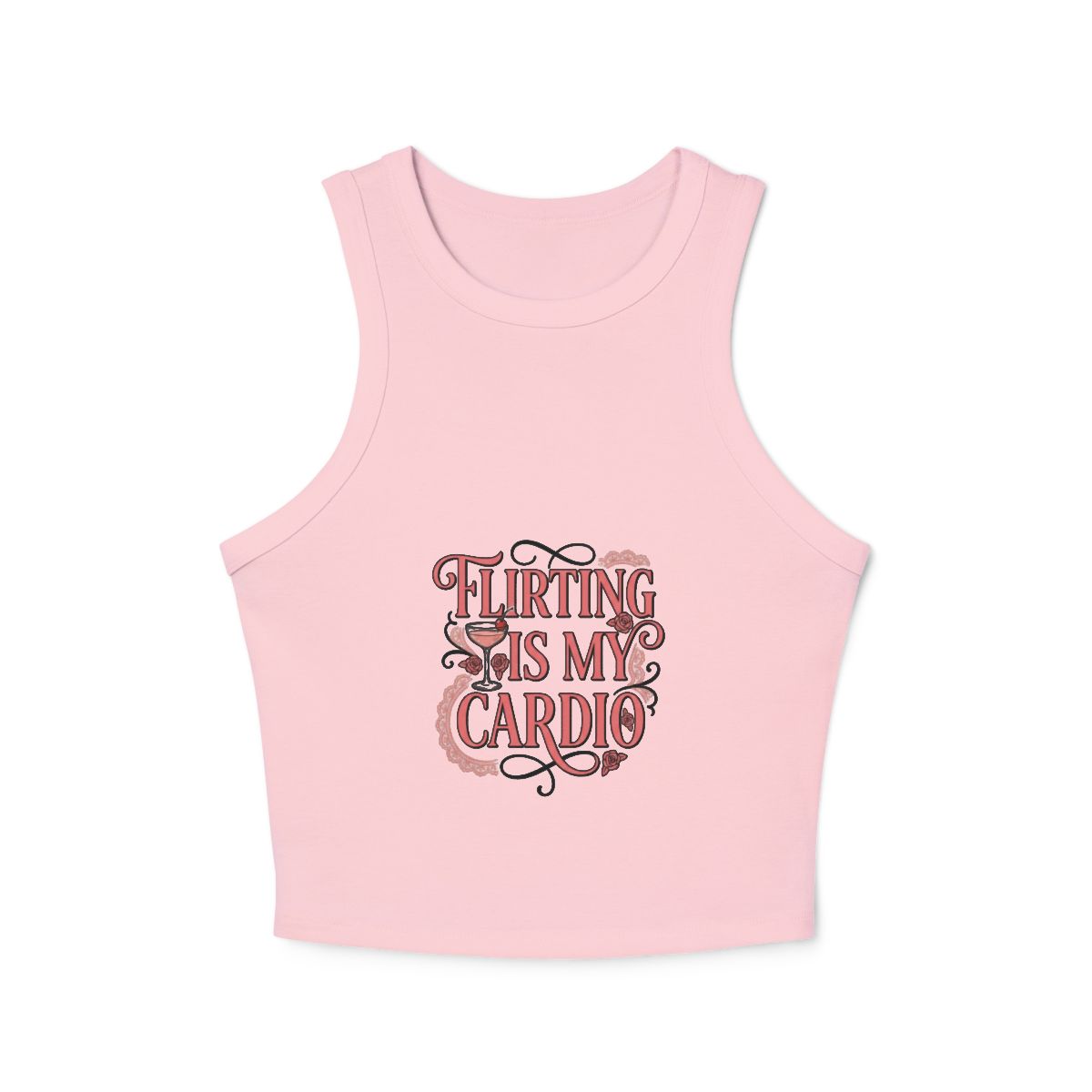 Flirting Is My Cardio Micro Rib Racer Tank - Image 2
