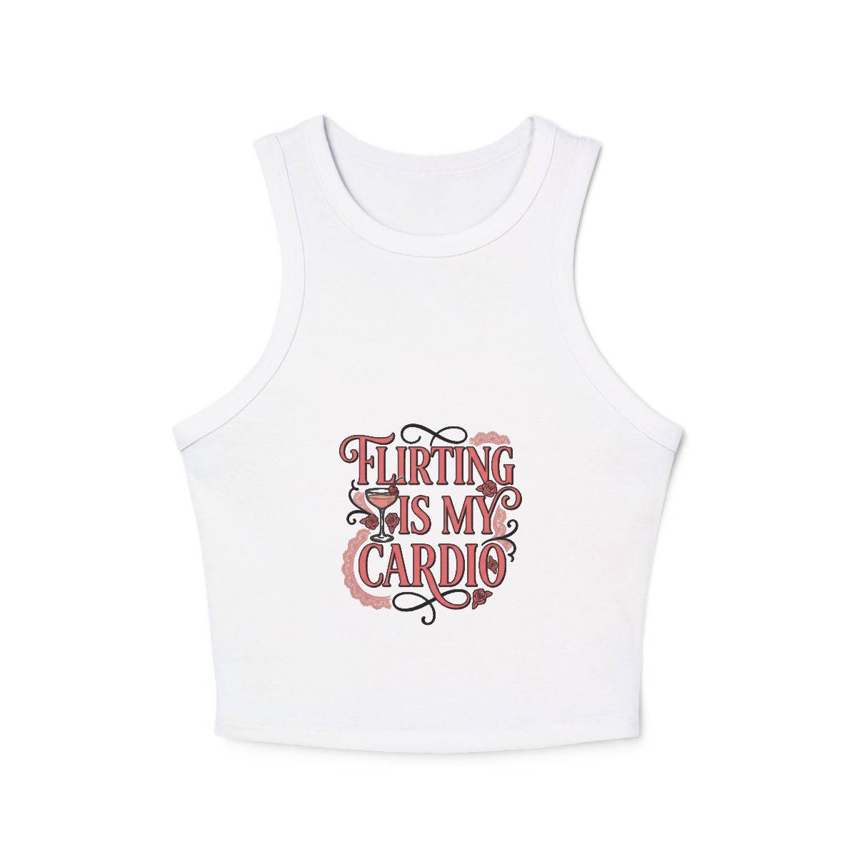 Flirting Is My Cardio Micro Rib Racer Tank - Image 3
