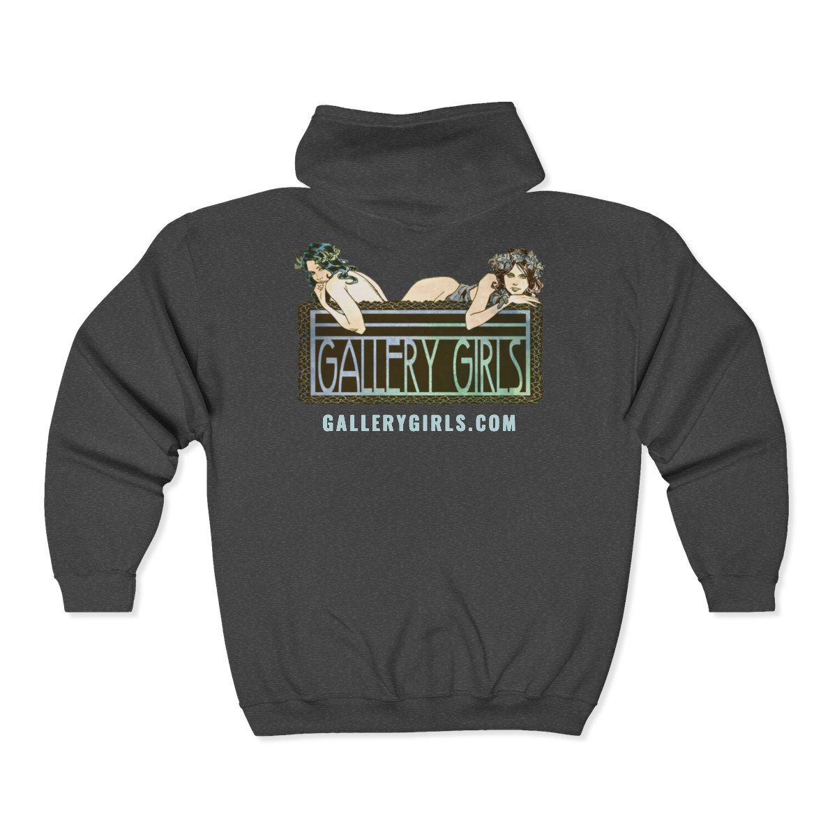 Gallery Girls Logo Zip Hoodie, Art Nouveau Design - Image 3