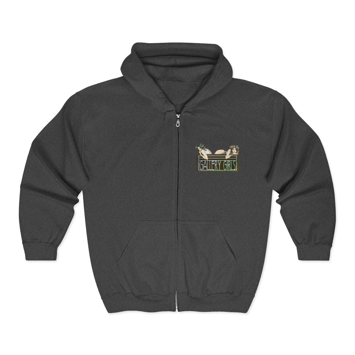 Gallery Girls Logo Zip Hoodie, Art Nouveau Design - Image 7