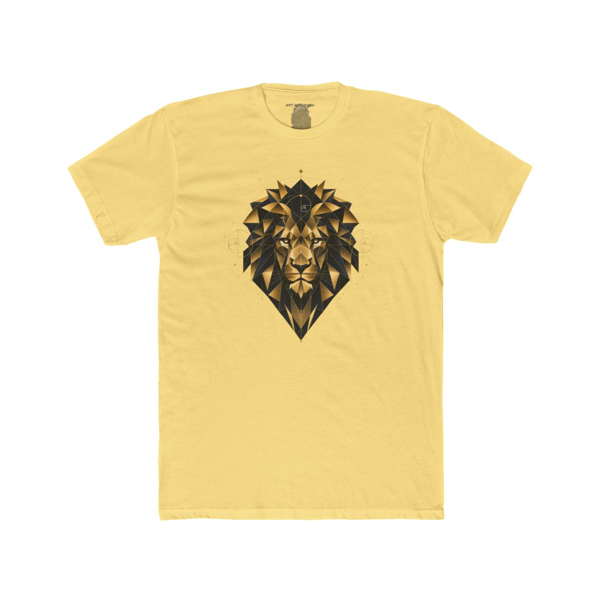 Geometric Lion Head Art Tee, Black and Gold Original - Image 3