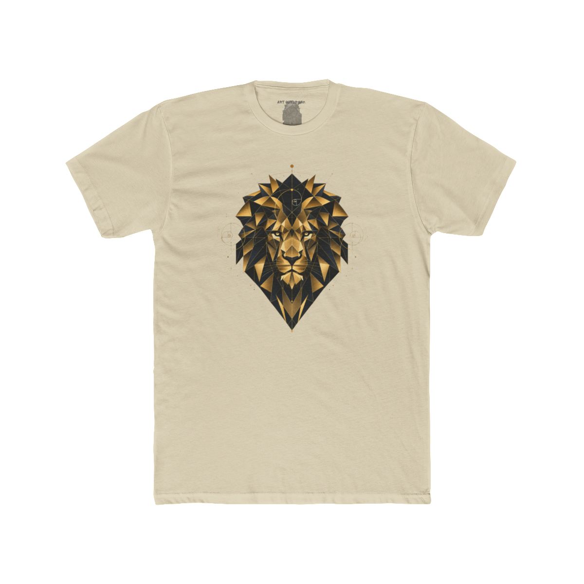 Geometric Lion Head Art Tee, Black and Gold Original - Image 4