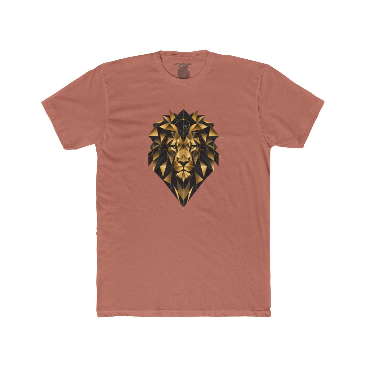 Geometric Lion Head Art Tee, Black and Gold Original - Image 5