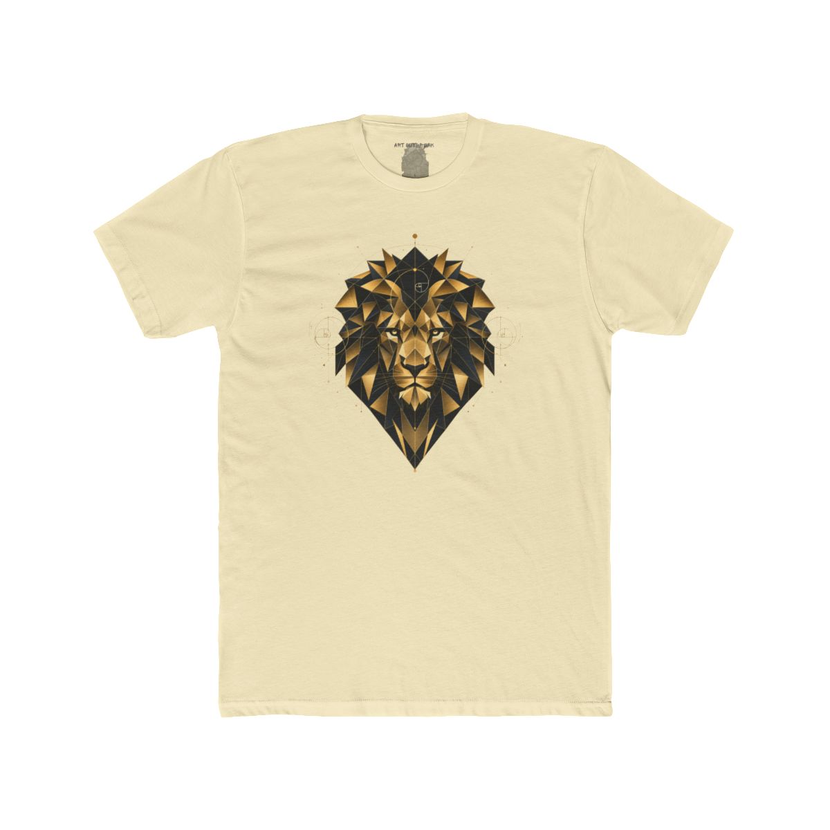 Geometric Lion Head Art Tee, Black and Gold Original - Image 9