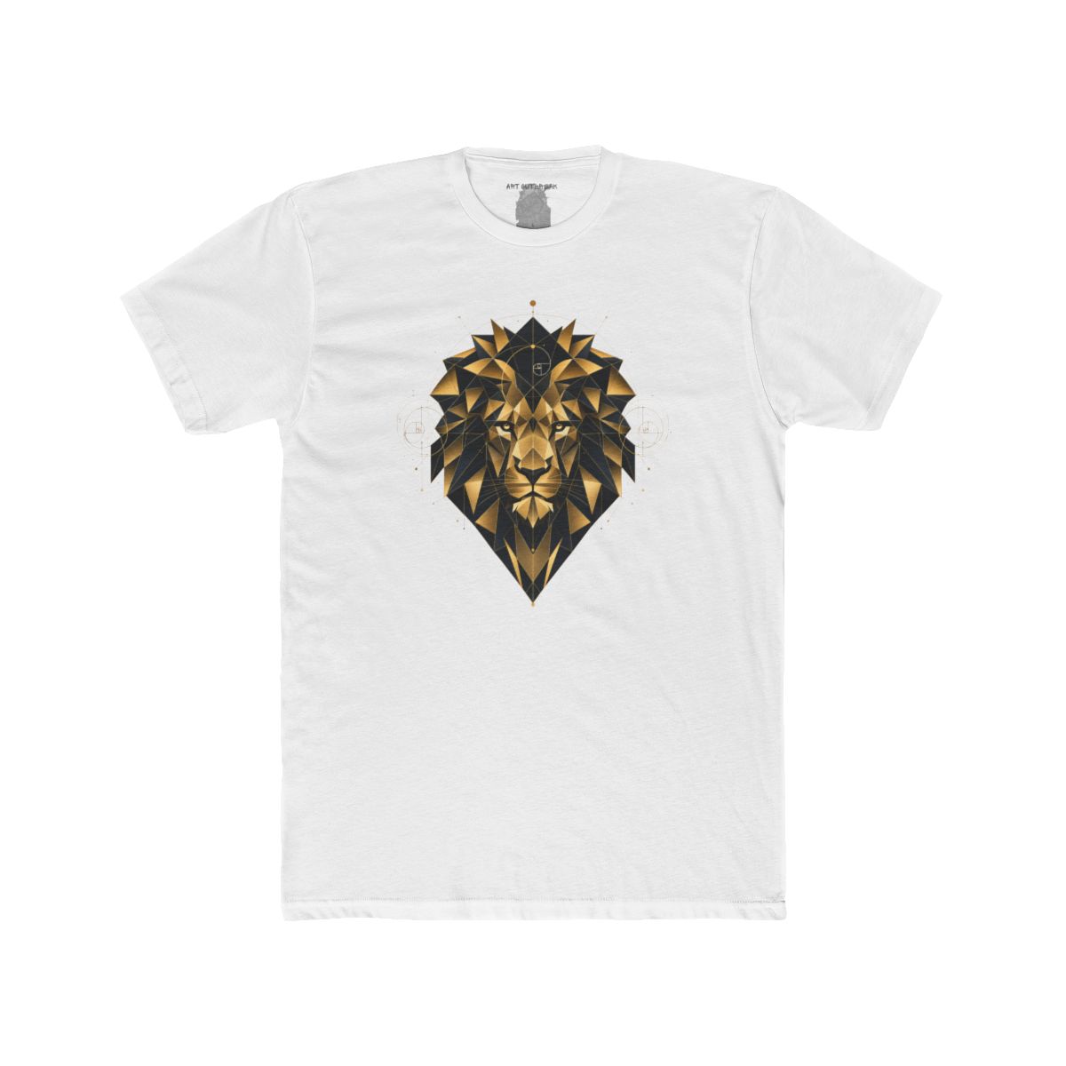 Geometric Lion Head Art Tee, Black and Gold Original - Image 11