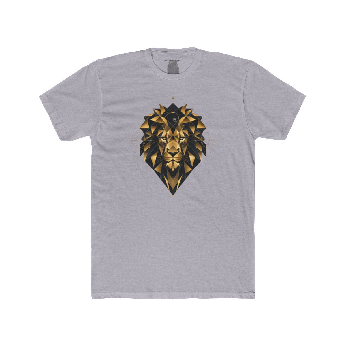 Geometric Lion Head Art Tee, Black and Gold Original - Image 2