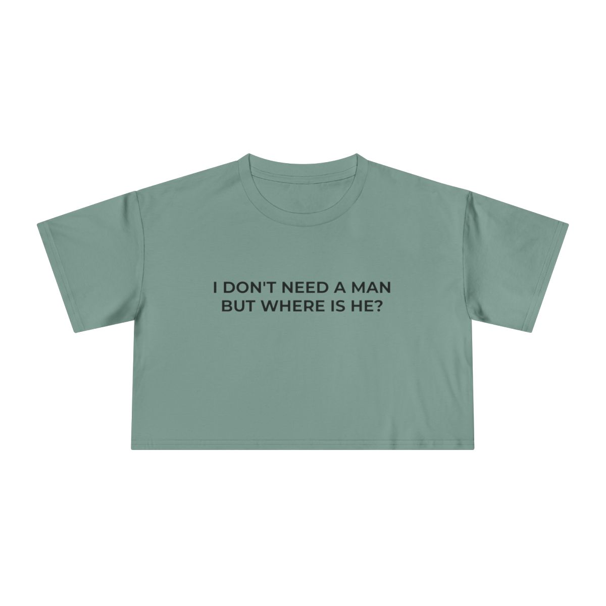 I Don't Need a Man But Where Is He Funny Crop Tee - Image 13