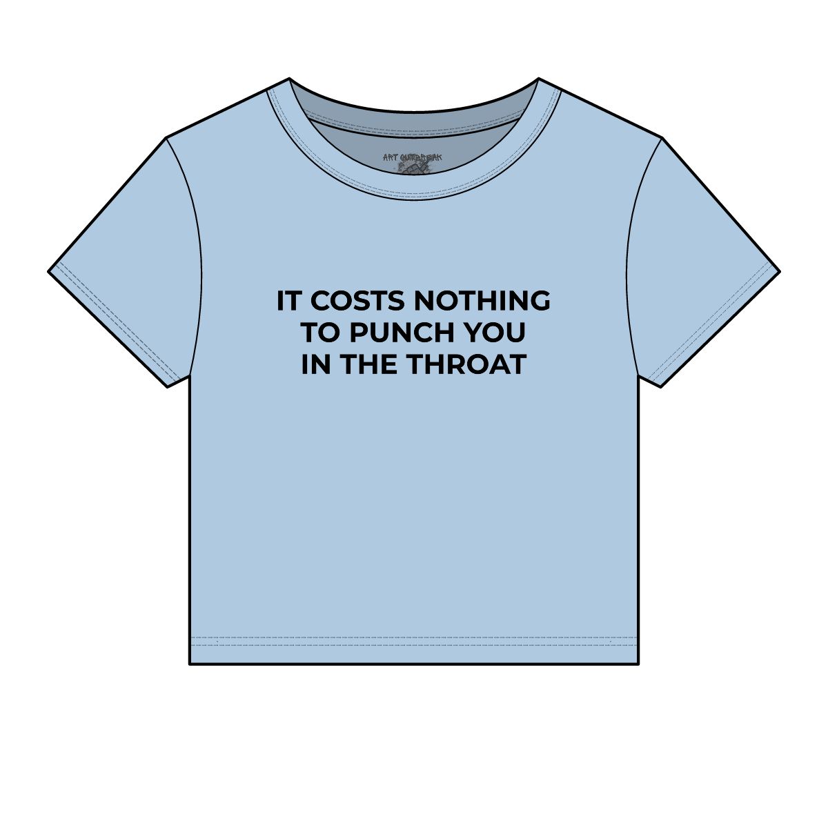 It Costs Nothing to Punch You in the Throat Micro Rib Baby Tee - Image 2