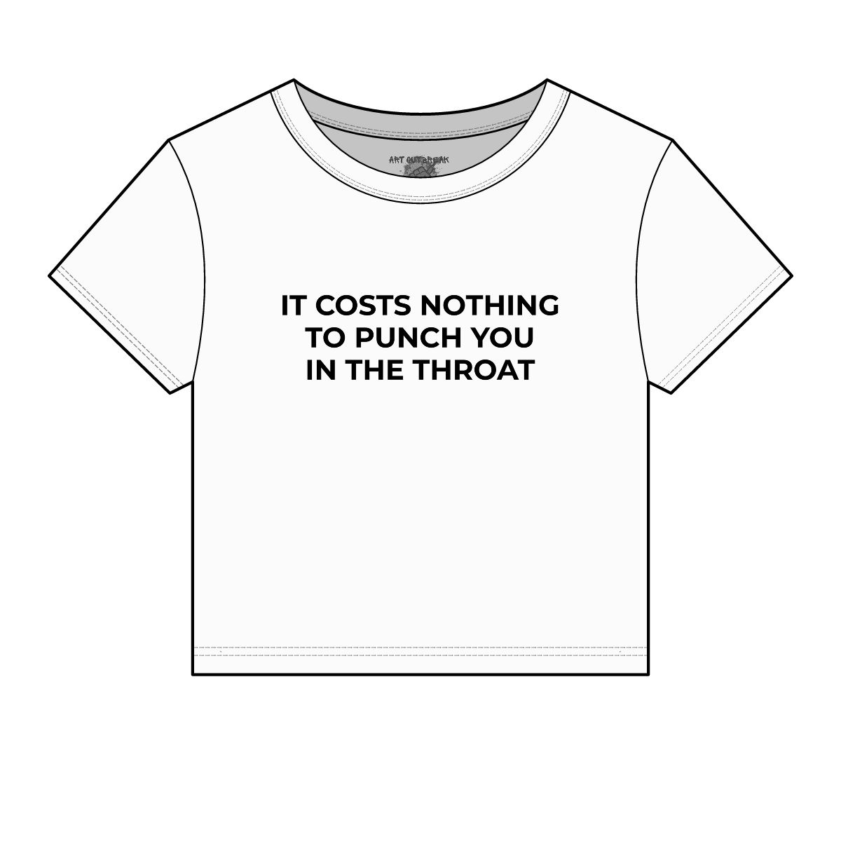 It Costs Nothing to Punch You in the Throat Micro Rib Baby Tee - Image 12