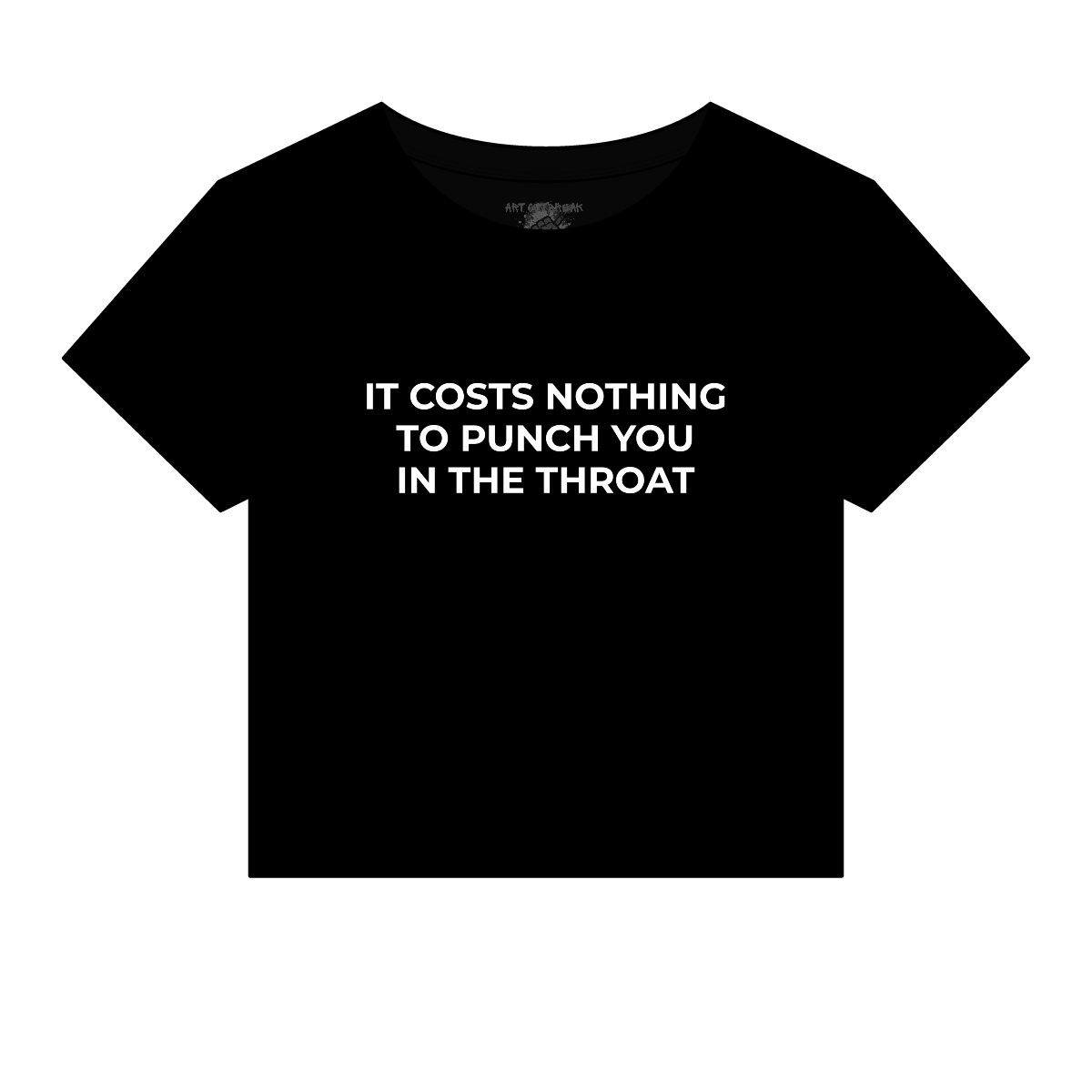 It Costs Nothing to Punch You in the Throat Micro Rib Baby Tee - Image 3