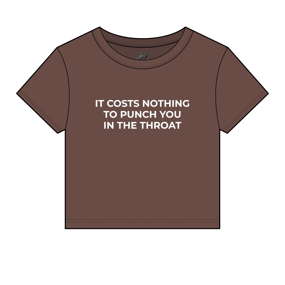 It Costs Nothing to Punch You in the Throat Micro Rib Baby Tee - Image 4