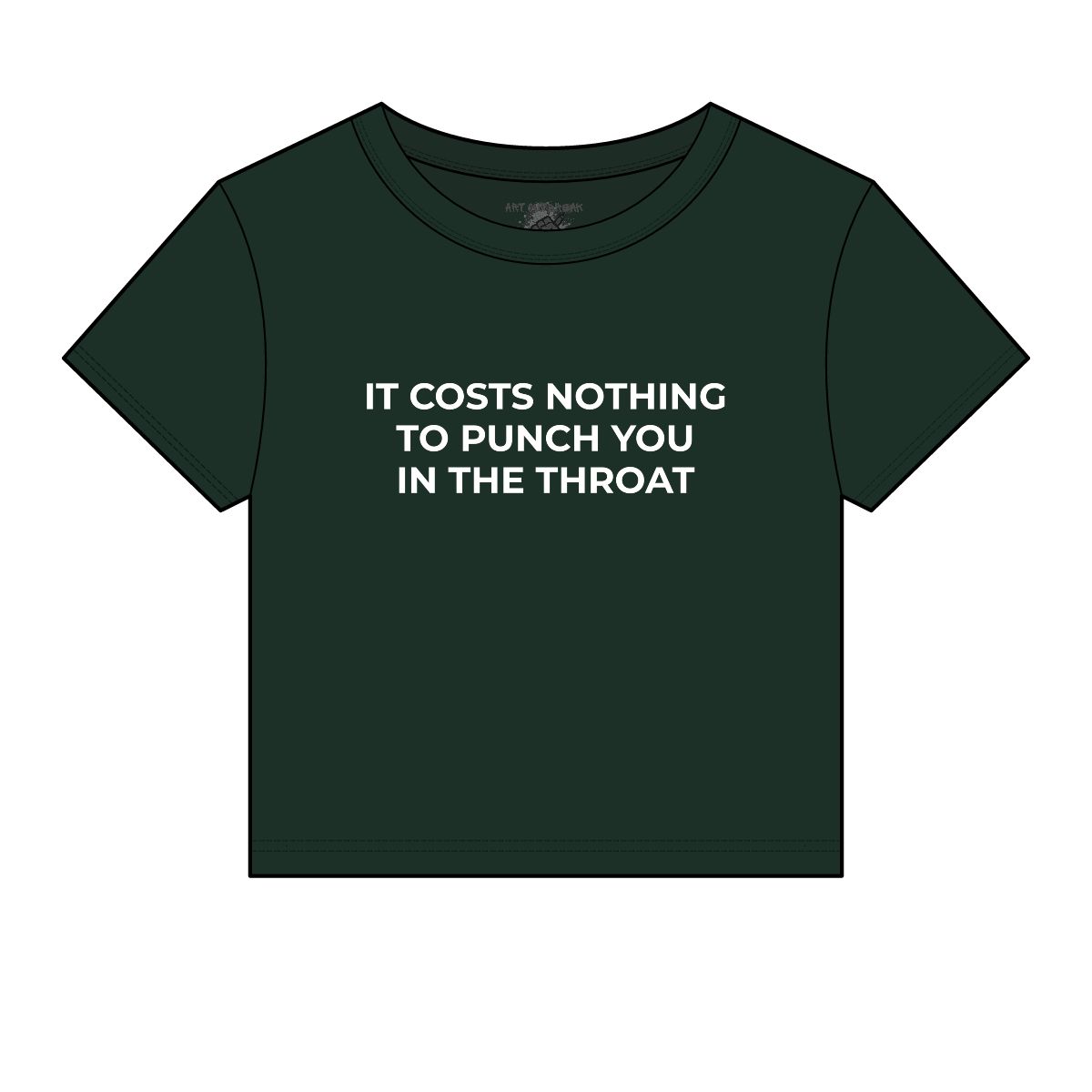 It Costs Nothing to Punch You in the Throat Micro Rib Baby Tee - Image 5