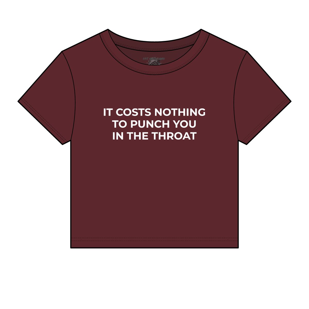It Costs Nothing to Punch You in the Throat Micro Rib Baby Tee - Image 6