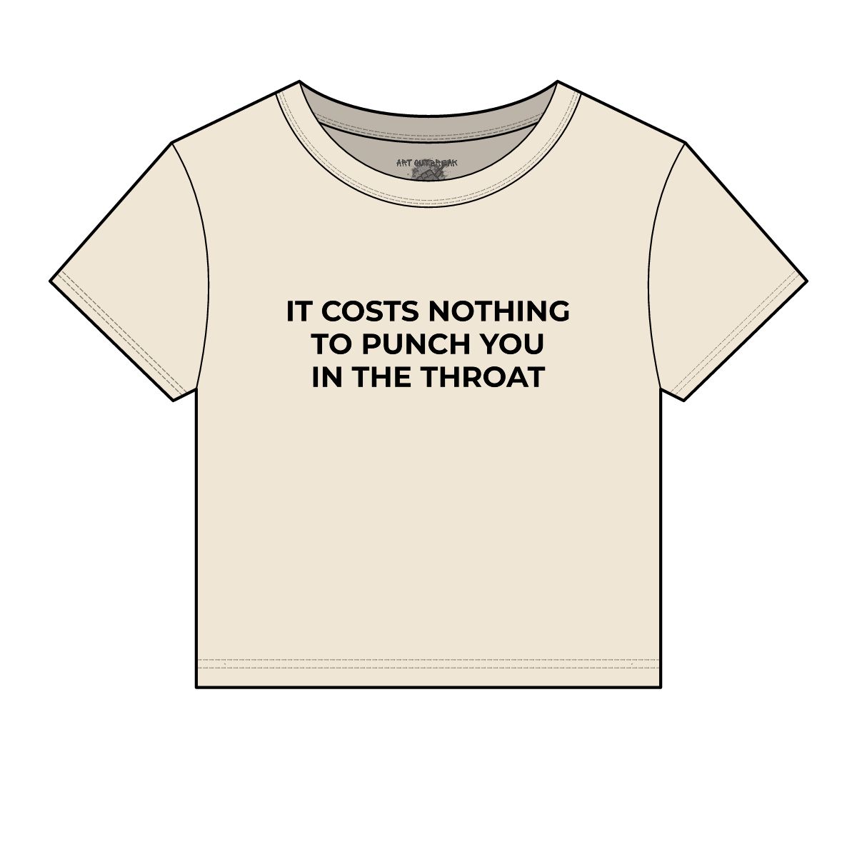 It Costs Nothing to Punch You in the Throat Micro Rib Baby Tee - Image 7