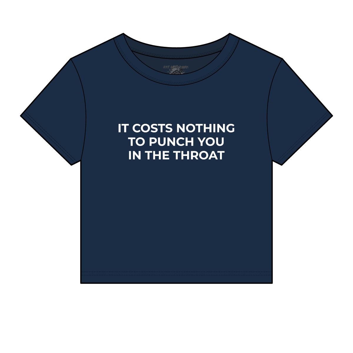 It Costs Nothing to Punch You in the Throat Micro Rib Baby Tee - Image 8
