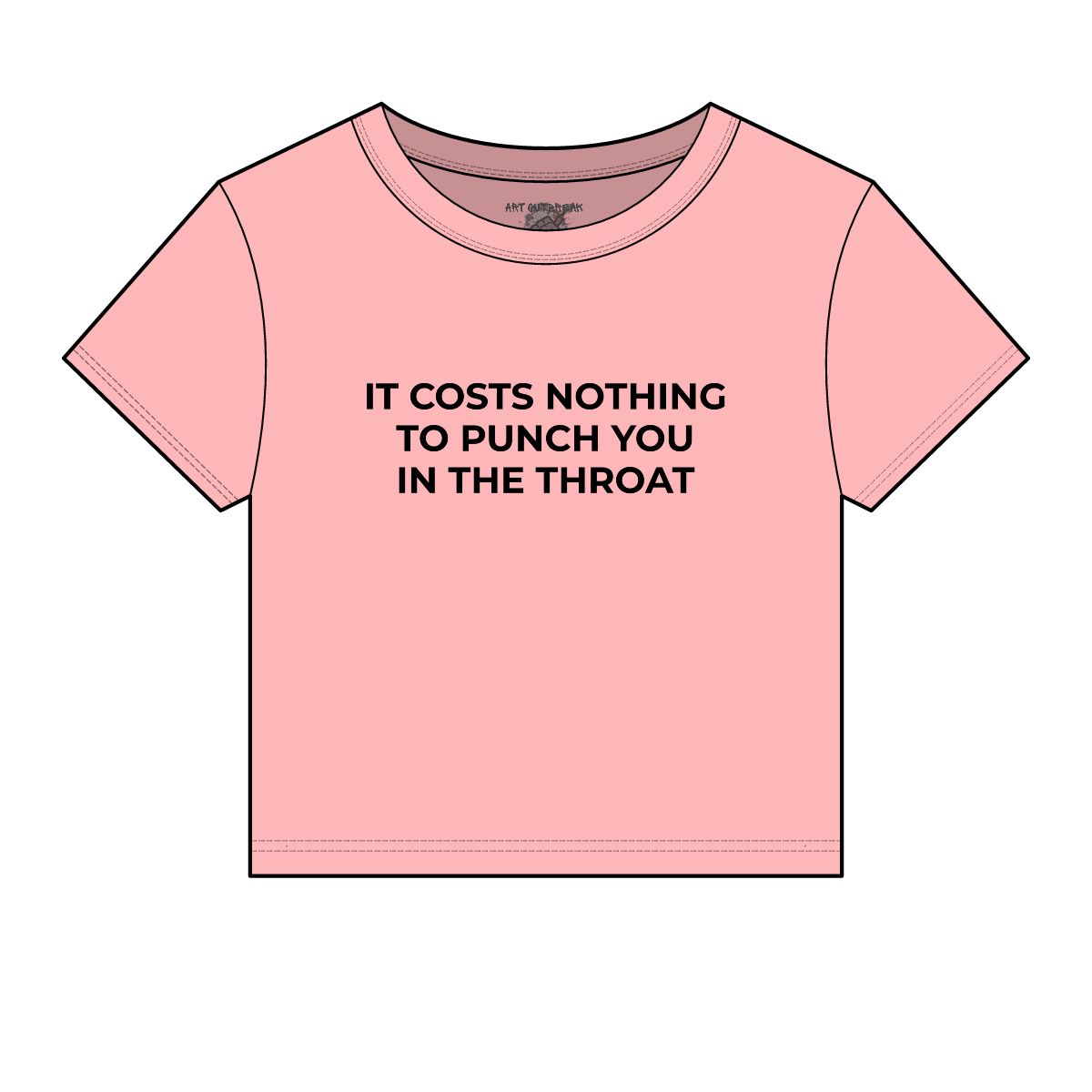 It Costs Nothing to Punch You in the Throat Micro Rib Baby Tee - Image 9