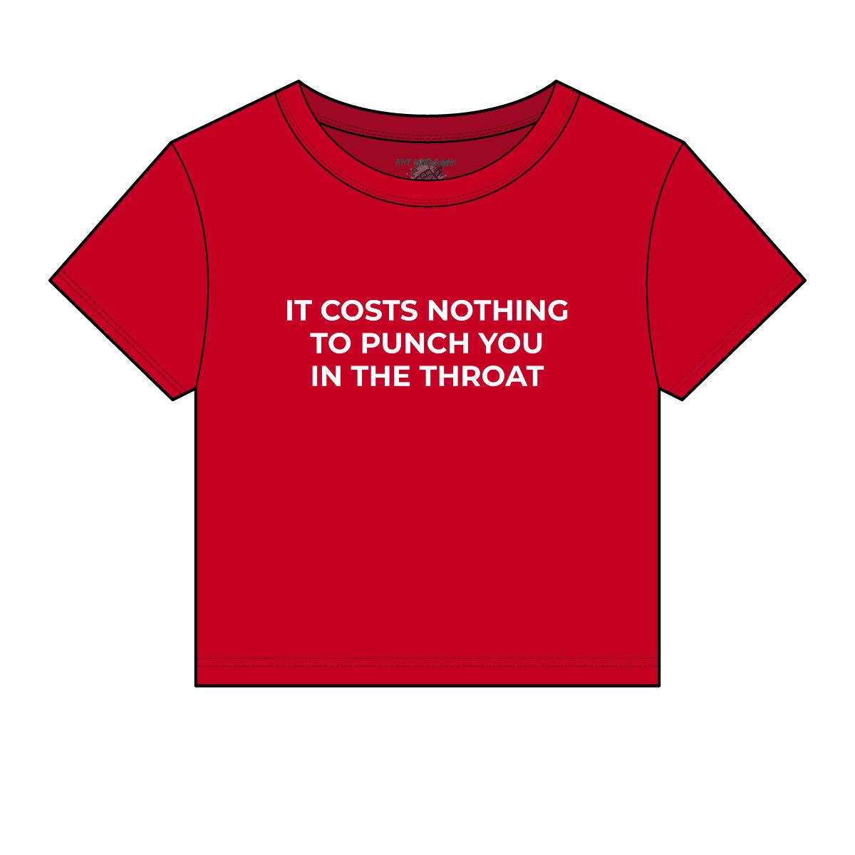 It Costs Nothing to Punch You in the Throat Micro Rib Baby Tee - Image 10
