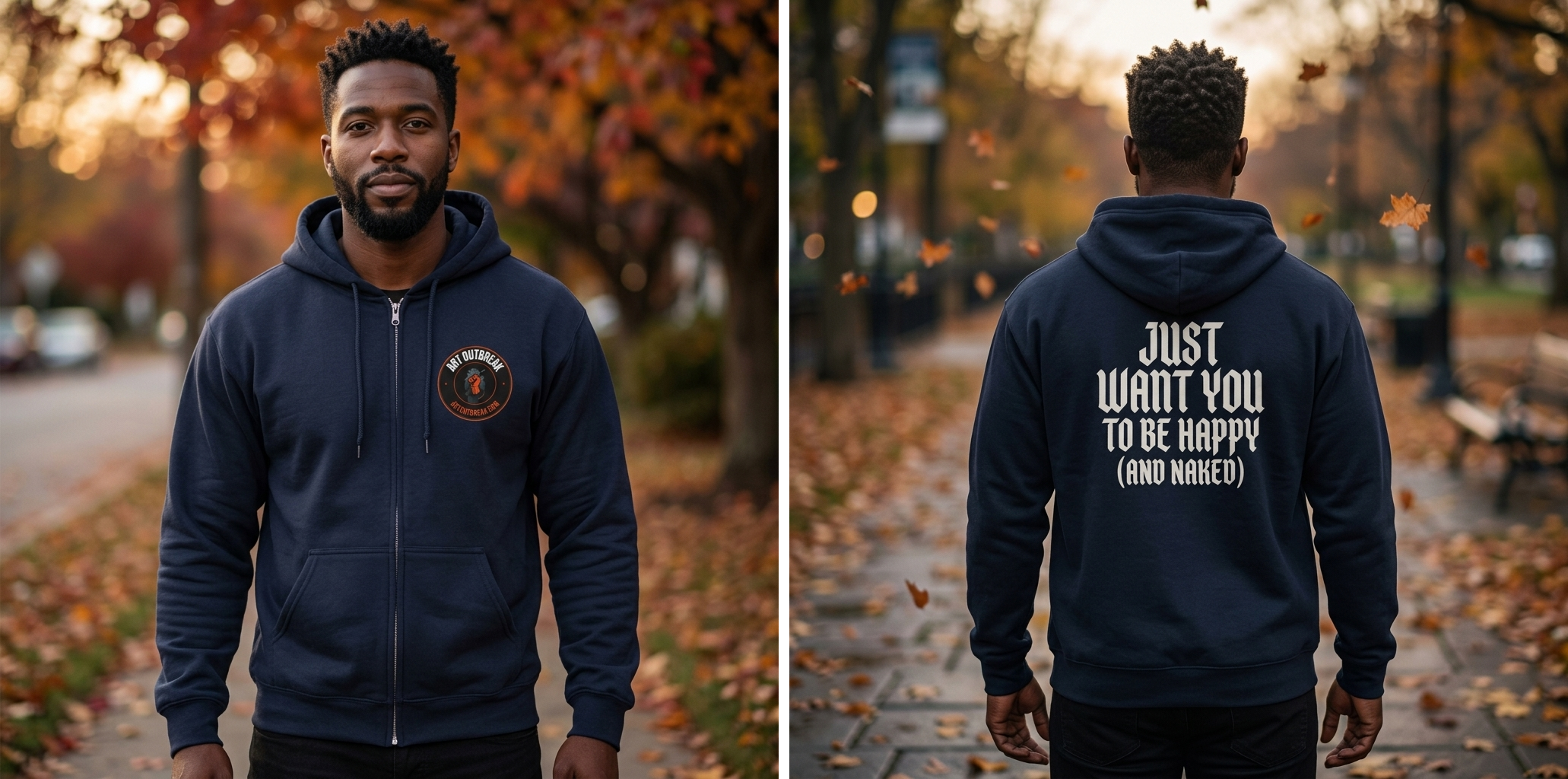 Just Want You To Be Happy (And Naked) Zip Hoodie lifestyle photo