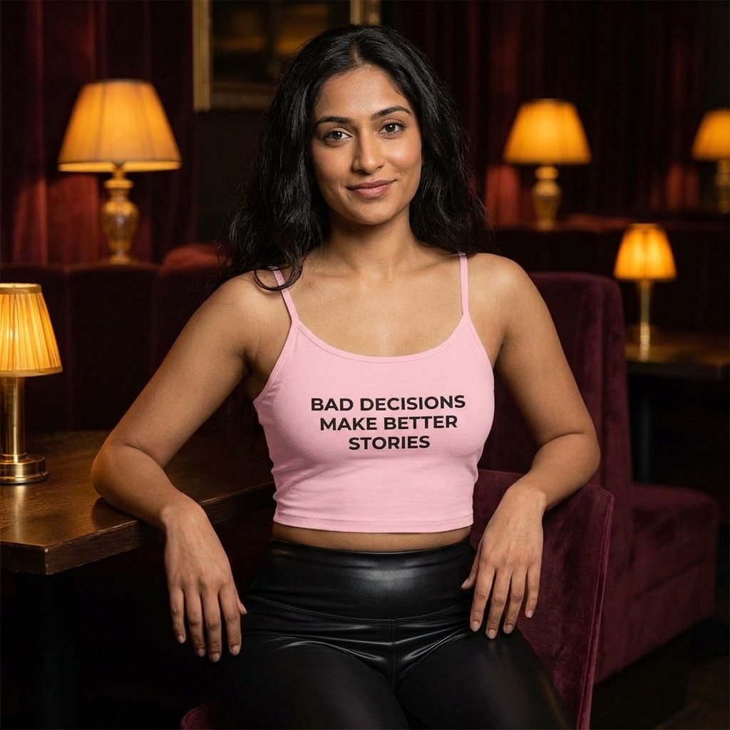 Bad Decisions Make Better Stories Spaghetti Strap Tank | Funny Slogan Top