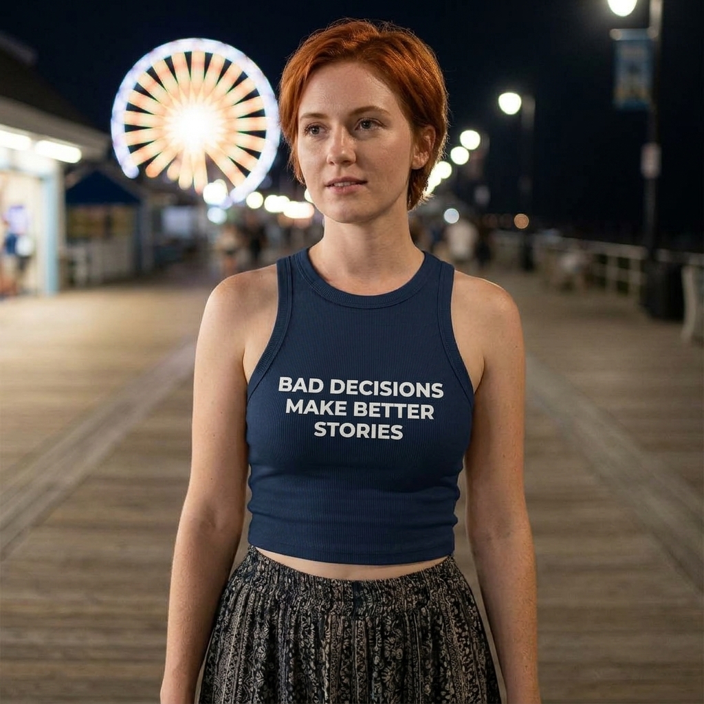 Bad Decisions Make Better Stories Racer Tank | Funny Slogan Top