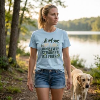 My Lab Thinks Every Stranger Is a Friend Tee lifestyle photo