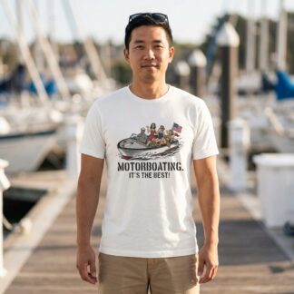 Motorboating It's the Best! Retro Pinup Speedboat Tee lifestyle photo