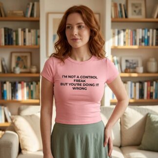 I'm Not a Control Freak But You're Doing It Wrong Micro Rib Baby Tee lifestyle photo